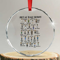 ABCs of Black History Month Crystal Glass Ornament Black Excellence Pride TS02