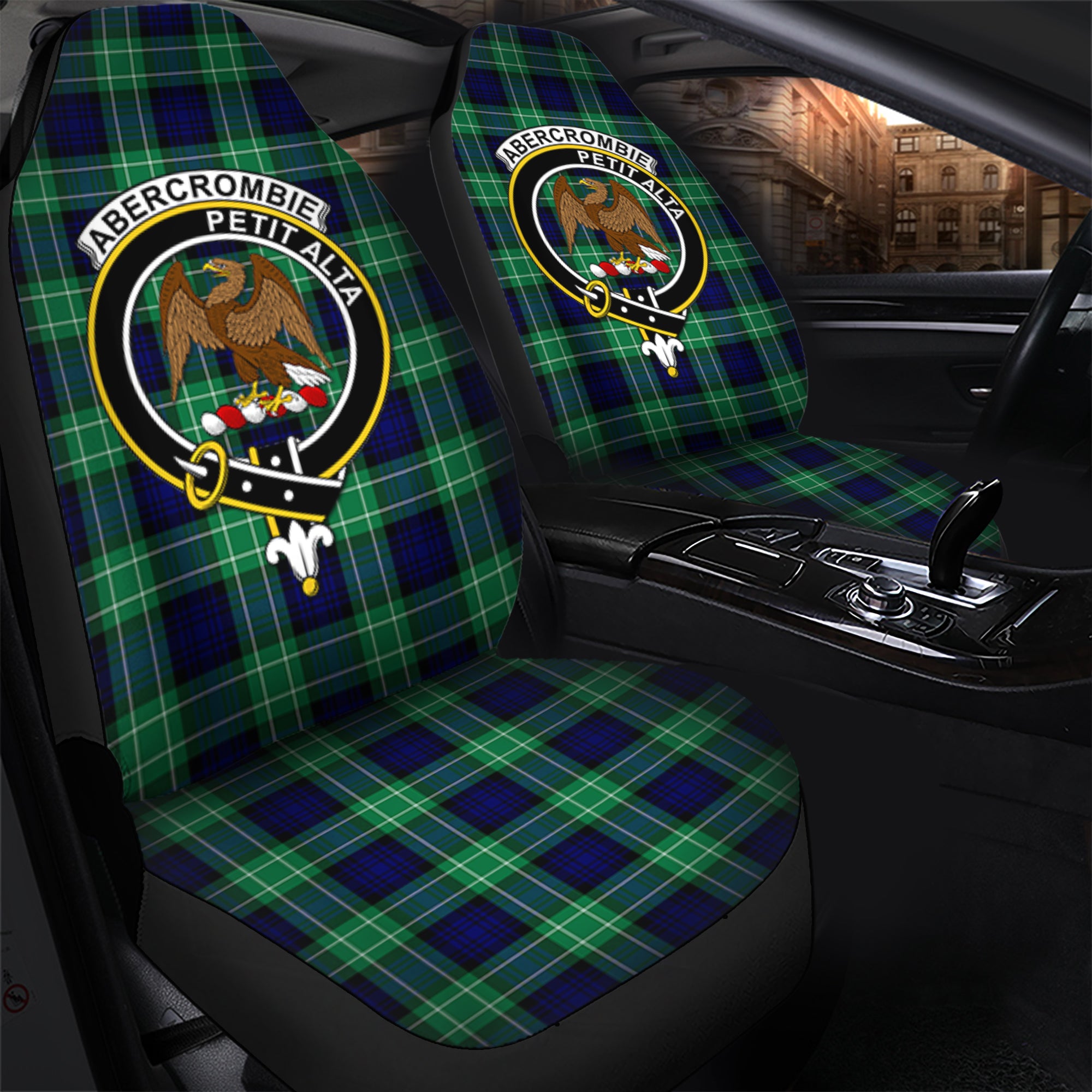 Abercrombie Clan Tartan Car Seat Cover, Family Crest Tartan Seat Cover TS23