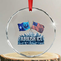 Abolish Ice Minnesota American Flag Crystal Glass Ornament MN Rebel Loon Resistance Protest