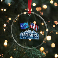 Abolish Ice Minnesota American Flag Crystal Glass Ornament MN Rebel Loon Resistance Protest