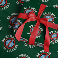 Abolish Ice No Human is Illegal Wrapping Paper Roll Retro Protest Subtle FDT