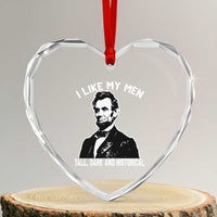 Abraham Lincoln American History Heart Crystal Glass Ornament I Like My Men Tall Dark and Historical