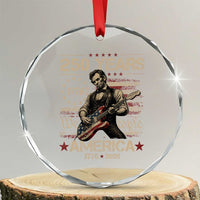 Abraham Lincoln Playing Guitar 250th Anniversary Crystal Glass Ornament 250 Years 1776 2026 4th July USA Flag We The People