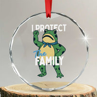 Activist Portland Frog Crystal Glass Ornament I Protect the Family Protest Statement TS02