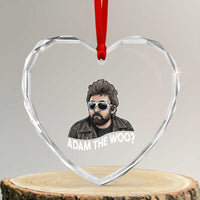 Adam Inspired Graphic Heart Crystal Glass Ornament The Woo Memorial Tribute - Wonder Print Shop