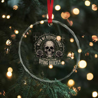 Addiction Recovery Crystal Glass Ornament When We Recover Loudly Vintage Skull Graphic