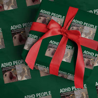 ADHD Cat Meme Wrapping Paper Roll Funny Panic Cat Mental Health Awareness - Wonder Print Shop