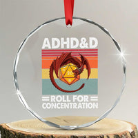 ADHD&D Roll For Concentration Crystal Glass Ornament Funny RPG Gamer D20 Tabletop Dice - Wonder Print Shop
