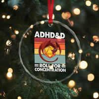 ADHD&D Roll For Concentration Crystal Glass Ornament Funny RPG Gamer D20 Tabletop Dice - Wonder Print Shop
