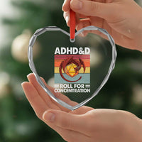 ADHD&D Roll For Concentration Heart Crystal Glass Ornament Funny RPG Gamer D20 Tabletop Dice - Wonder Print Shop