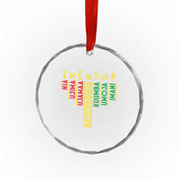 African American 7 Principles Of Kwanzaa Crystal Glass Ornament TS09