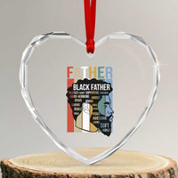 African American Black Father Heart Crystal Glass Ornament Fathers Day Juneteenth