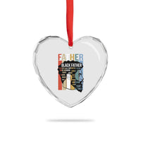 African American Black Father Heart Crystal Glass Ornament Fathers Day Juneteenth