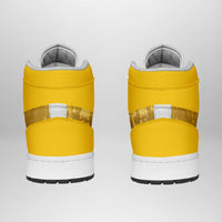 African American Buffalo Soldier High Sneakers AJ1 We Can We Will - Yellow LT15