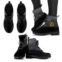 African American Buffalo Soldier Leather Boots We Can We Will - Black - Wonder Print Shop