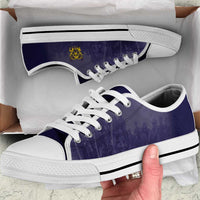 African American Buffalo Soldier Low Top Shoes We Can We Will - Navy Blue - Wonder Print Shop