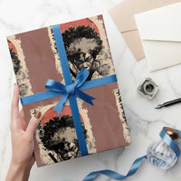 African American Female Samurai Warrior Wrapping Paper Roll Japanese Art Black Onna Bugeisha