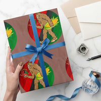 African American Holiday Gift Wrapping Paper Roll Retro Sunset Bigfoot With Kwanzaa Candle - Wonder Print Shop