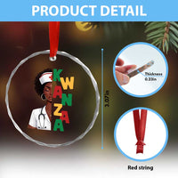 African American Nurse Crystal Glass Ornament Joyful Kwanzaa Celebration Gift TS12