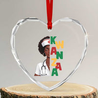 African American Nurse Heart Crystal Glass Ornament Joyful Kwanzaa Celebration Gift - Wonder Print Shop