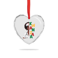African American Nurse Heart Crystal Glass Ornament Joyful Kwanzaa Celebration Gift - Wonder Print Shop