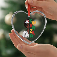 African American Nurse Heart Crystal Glass Ornament Joyful Kwanzaa Celebration Gift - Wonder Print Shop