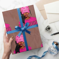 African American Warrior Breast Cancer Wrapping Paper Roll Pink Ribbon - Wonder Print Shop