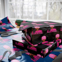 African American Warrior Breast Cancer Wrapping Paper Roll Pink Ribbon - Wonder Print Shop