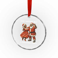 African American Xmas Crystal Glass Ornament Ain't Nothin' But A Christmas Party Mr Mrs Claus Dancing TS09