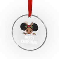 African American Xmas Crystal Glass Ornament Cute Black Girl Kids Merry Christmas TS09