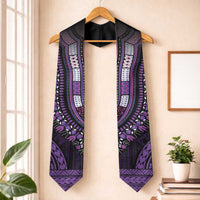 African Dashiki and Polynesian Pattern Graduation Stole Purple