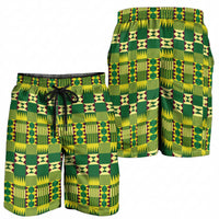 African Kente Pattern Shorts for Men Sika Fre Mogya - Wonder Print Shop