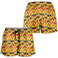 African Kente Pattern Shorts for Women Emaa Da - Wonder Print Shop