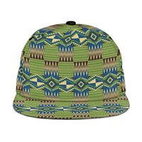 African Kente Pattern Snapback Cap Obaakofo Mmu Man - Wonder Print Shop