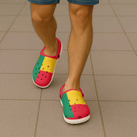 African Proud Benin Flag Clogs Shoes - Wonder Print Shop
