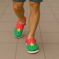 African Proud Burkina Faso Flag Clogs Shoes - Wonder Print Shop