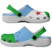 African Proud Djibouti Flag Clogs Shoes - Wonder Print Shop