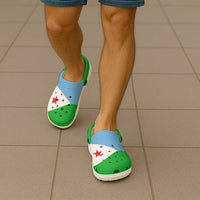 African Proud Djibouti Flag Clogs Shoes - Wonder Print Shop