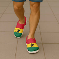 African Proud Ghana Flag Clogs Shoes - Wonder Print Shop