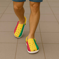 African Proud Guinea Flag Clogs Shoes - Wonder Print Shop