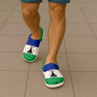 African Proud Lesotho Flag Clogs Shoes - Wonder Print Shop