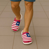 African Proud Liberia Flag Clogs Shoes - Wonder Print Shop