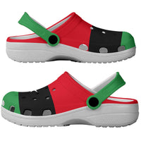 African Proud Libya Flag Clogs Shoes - Wonder Print Shop