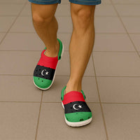 African Proud Libya Flag Clogs Shoes - Wonder Print Shop