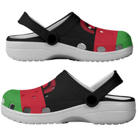 African Proud Malawi Flag Clogs Shoes - Wonder Print Shop