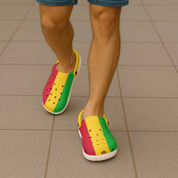 African Proud Mali Flag Clogs Shoes - Wonder Print Shop