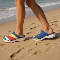 African Proud Seychelles Flag Clogs Shoes - Wonder Print Shop