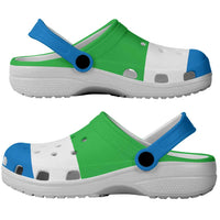African Proud Sierra Leone Flag Clogs Shoes - Wonder Print Shop