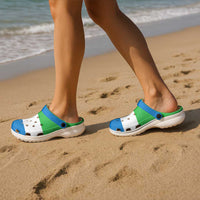 African Proud Sierra Leone Flag Clogs Shoes - Wonder Print Shop