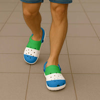 African Proud Sierra Leone Flag Clogs Shoes - Wonder Print Shop